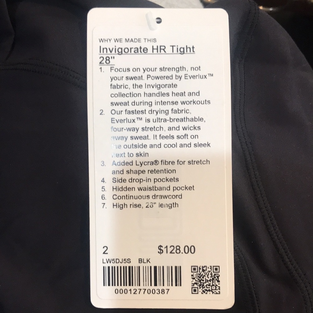Lululemon Invigorate HR Tight 28” Black - Picture 6 of 8